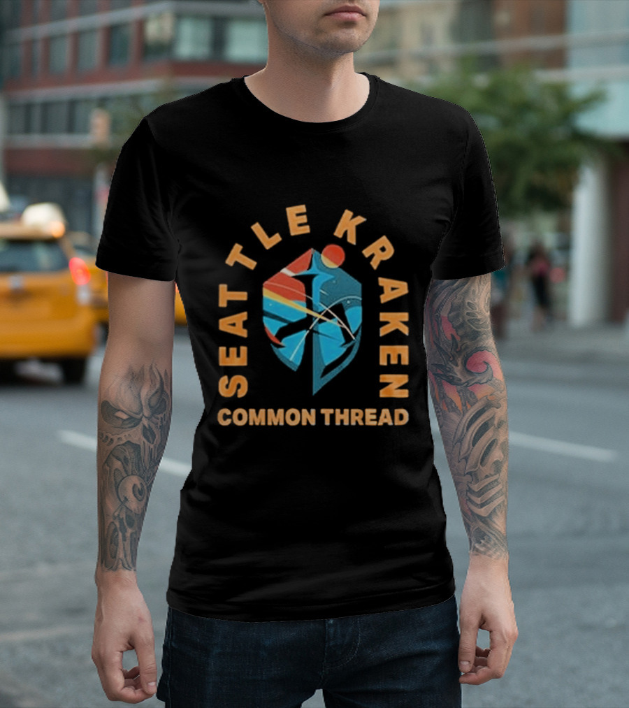Seattle Kraken Black Hockey History Night 2026 Common Thread T-Shirt