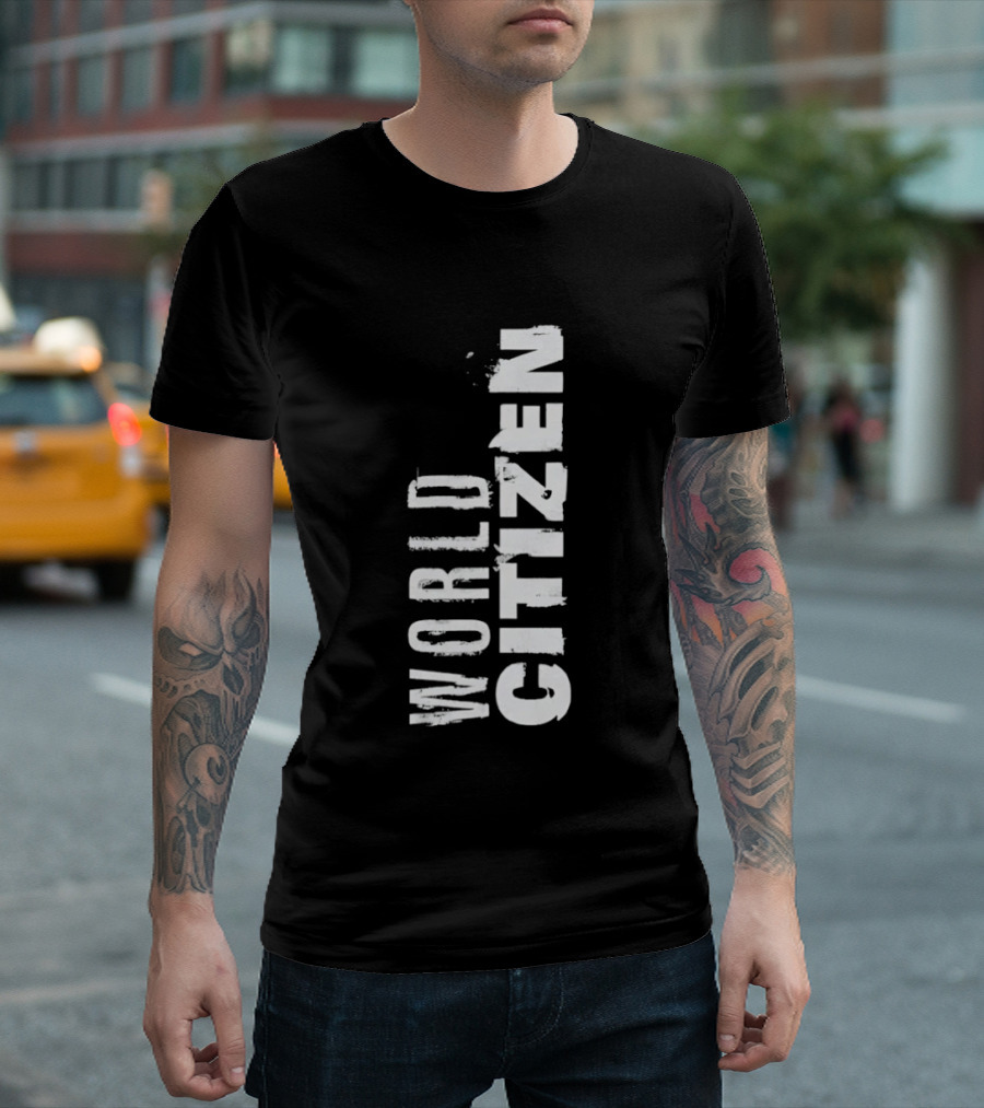 World Citizen Distressed Minimalist T-Shirt