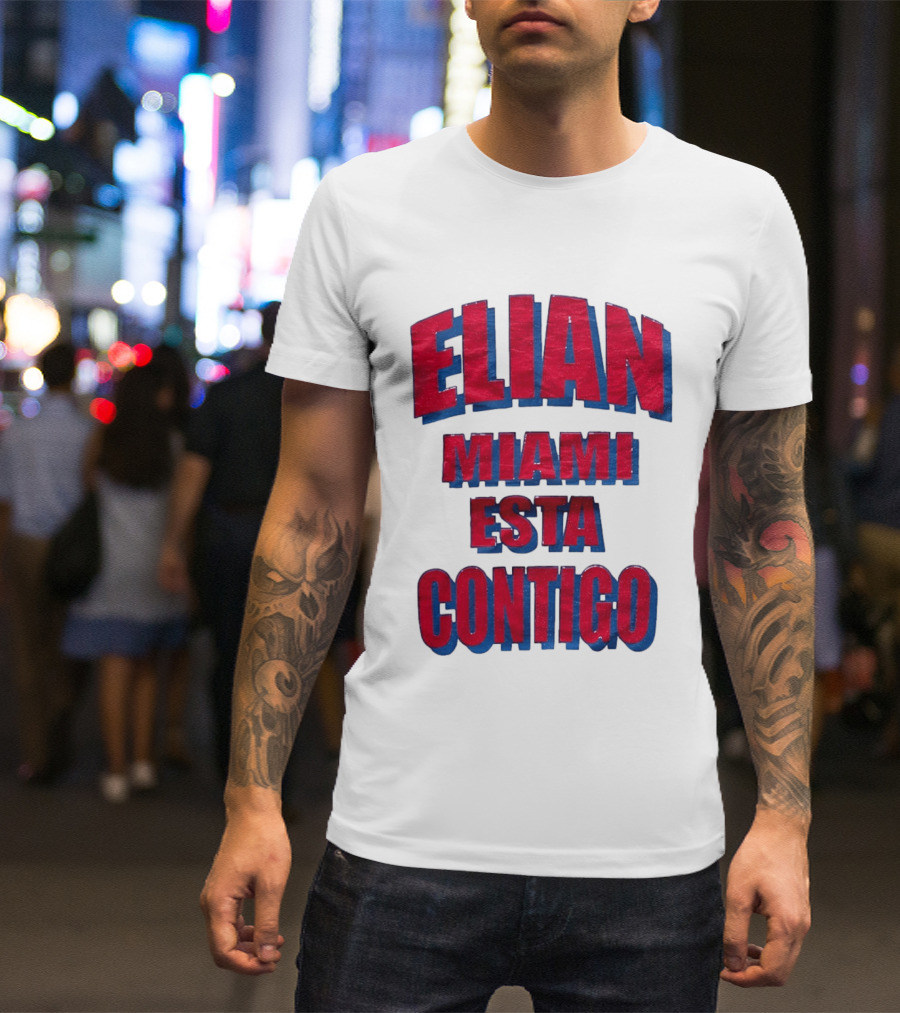 Elian Miami Esta Contigo Red Blue T-Shirt