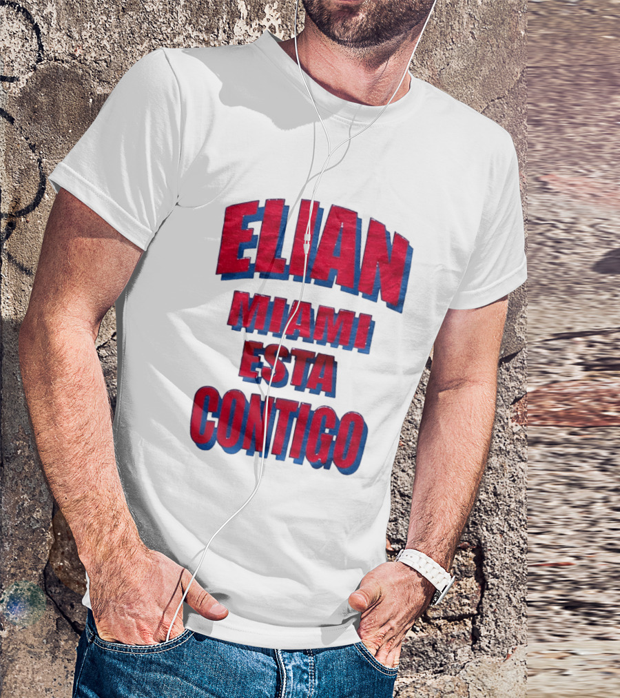 Elian Miami Esta Contigo Red Blue T-Shirt