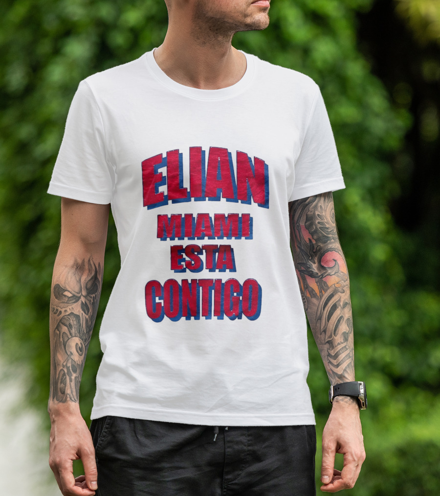 Elian Miami Esta Contigo Red Blue T-Shirt