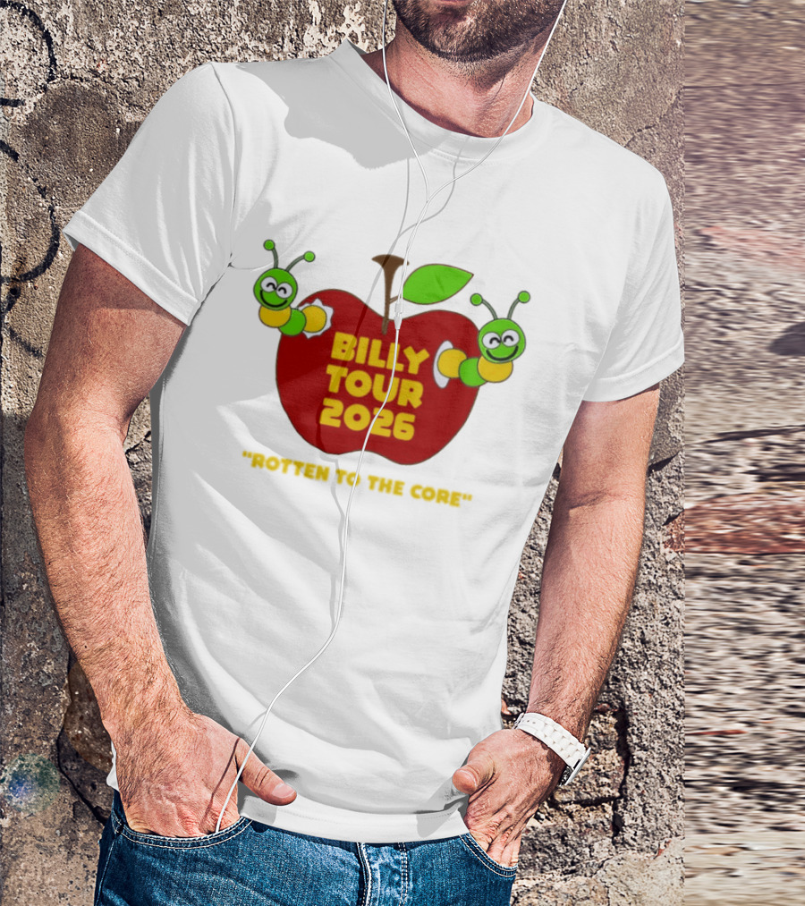 Billy Tour 2026 Rotten To The Core Apple Worms T-Shirt