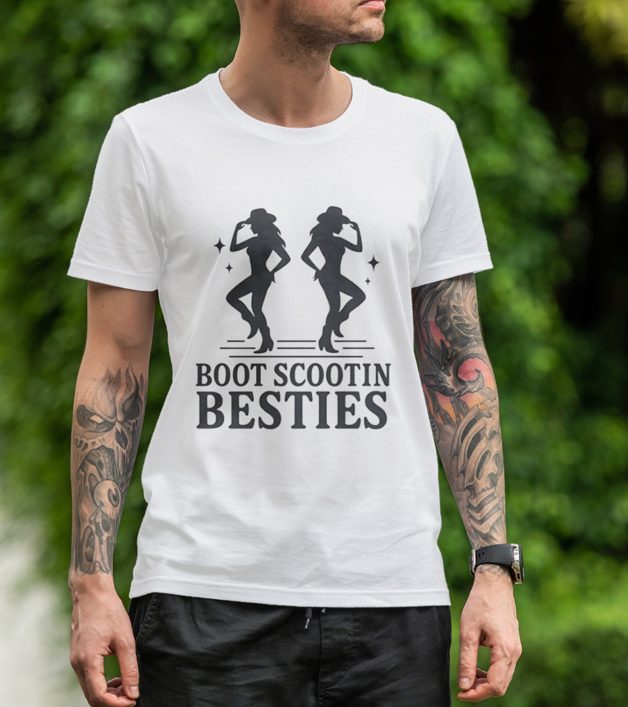Boot Scootin Besties Western Cowgirl Dance Duo T-Shirt