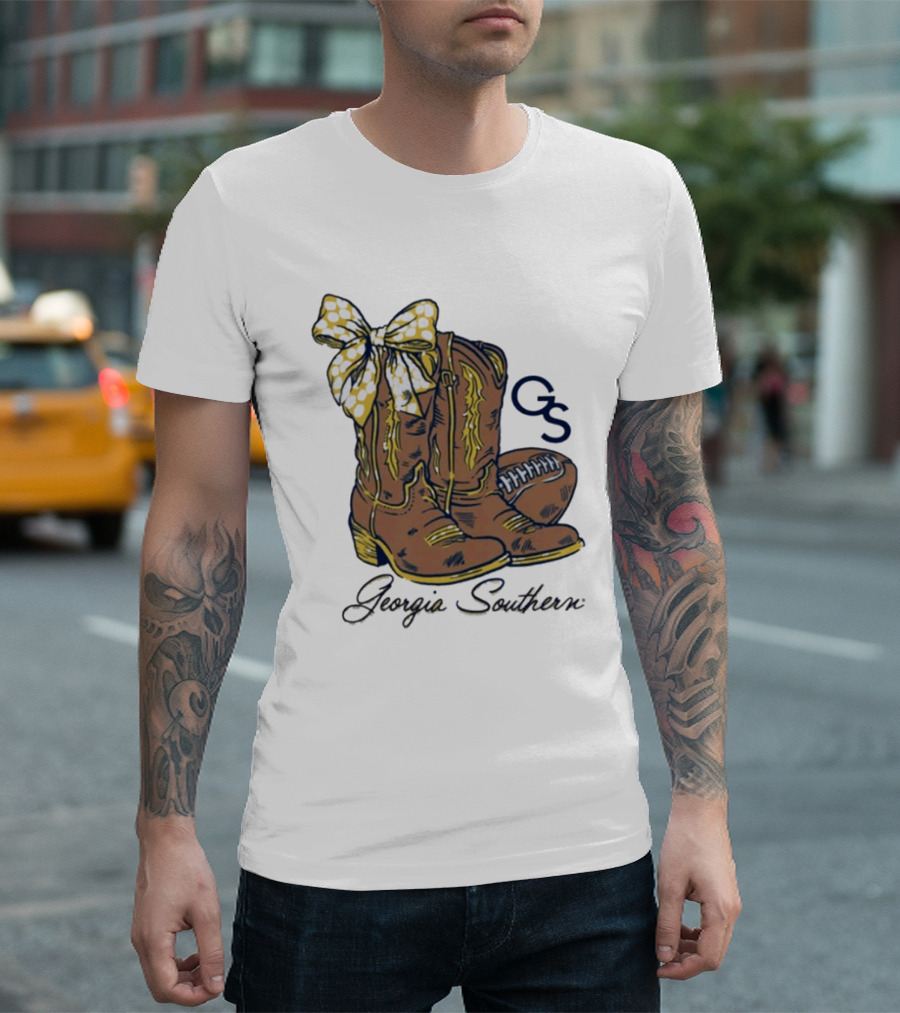 Georgia Southern Bow Boots Football GS T-Shirt