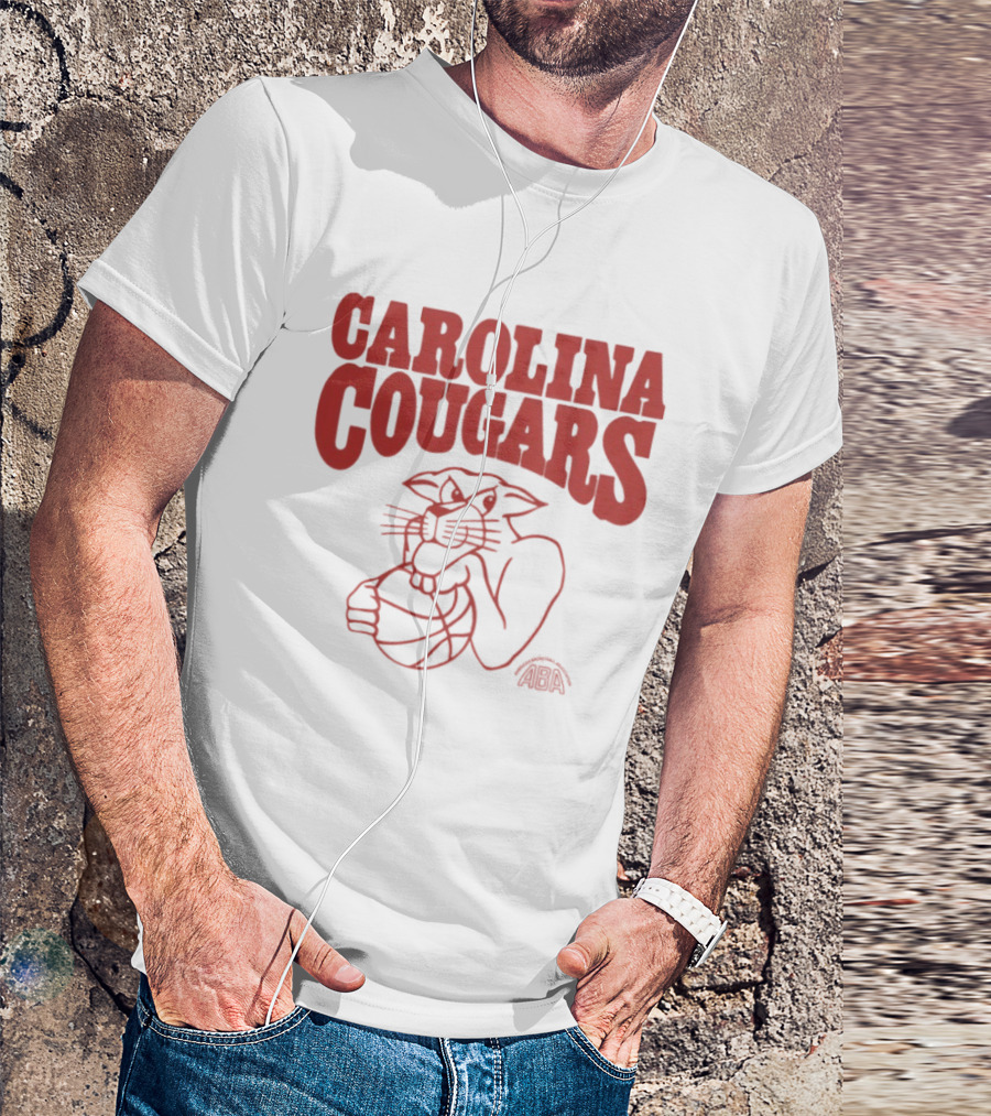 Carolina Cougars ABA Basketball Team Retro Cougar T-Shirt
