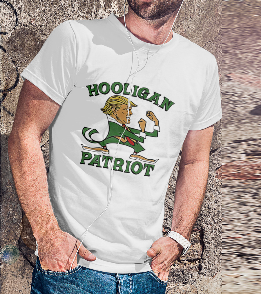 Hooligan Patriot Trump Cartoon St. Patrick's Day T-Shirt