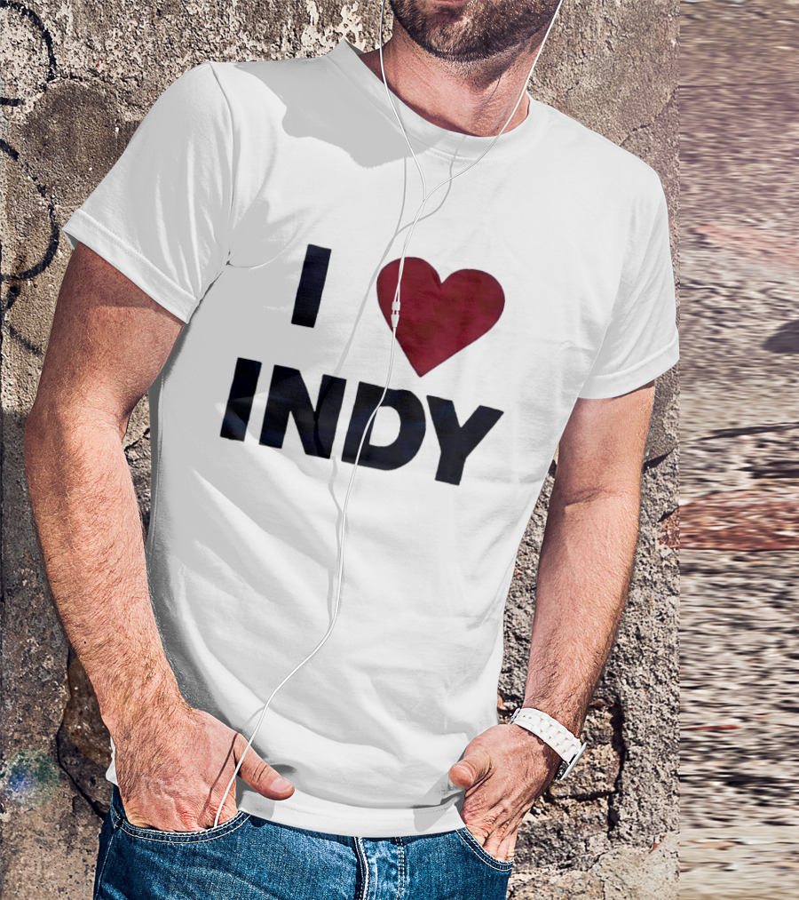 I Love Indy Heart Shape Indianapolis Sentiment T-Shirt