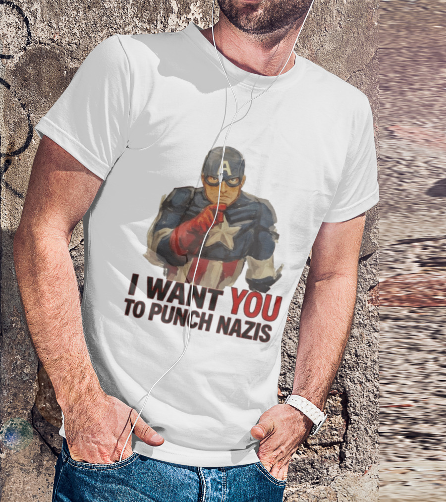I Want You To Punch Nazis Captain America T-Shirt