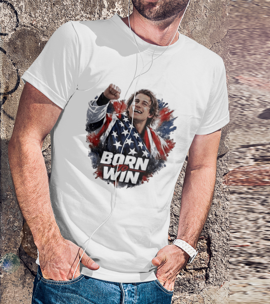 Born To Win Jack Hughes Team USA Hockey Victory T-Shirt