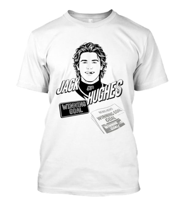 Jack Hughes Winning Goal New Jersey Devils Star USA Hockey 2026 T-Shirt