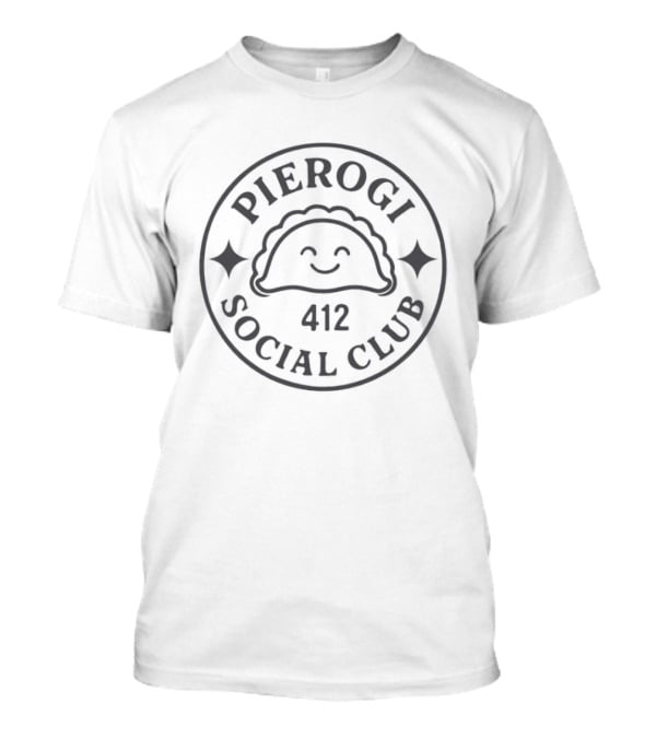 Pierogi Social Club 412 Emblem With Smiling Dumpling Face T-Shirt