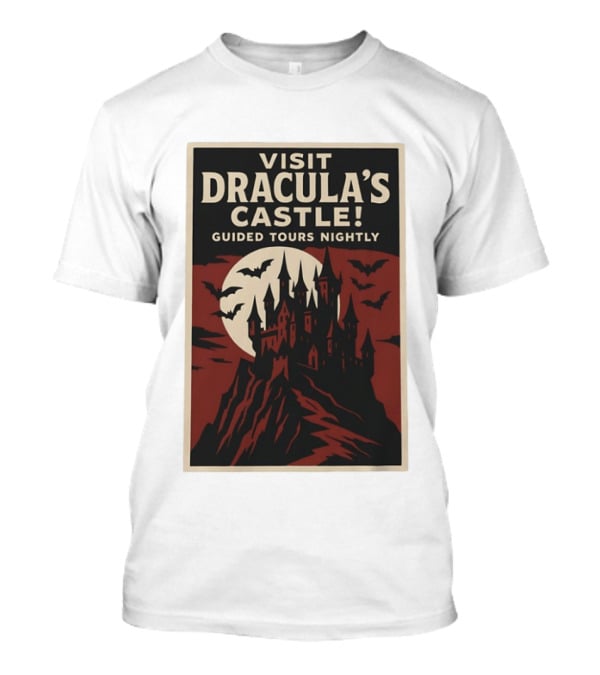 Visit Dracula's Castle Guided Tours Nightly Bats Moon Gothic Twilight T-Shirt