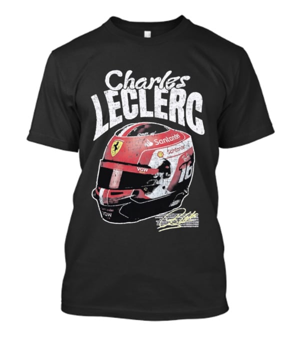 Charles Leclerc Ferrari Helmet VGW Santander 16 F1 Racing T-Shirt