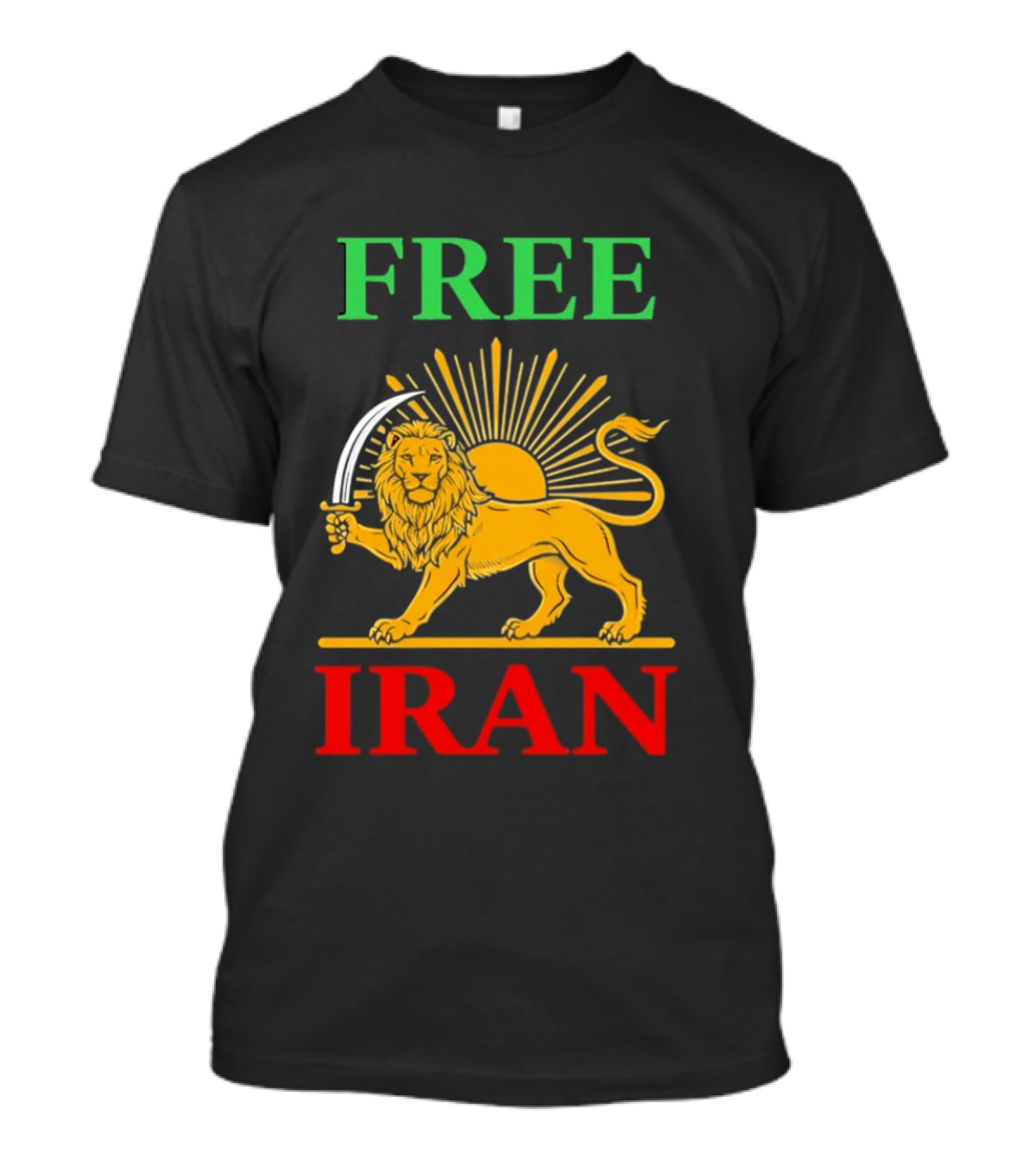 Free Iran Lion And Sun Shir O Khorshid T-Shirt