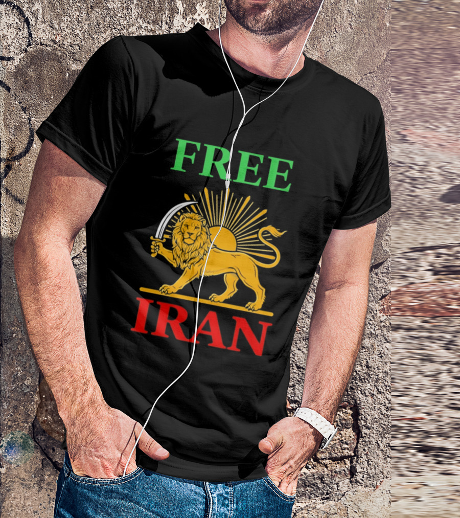 Free Iran Lion And Sun Shir O Khorshid T-Shirt
