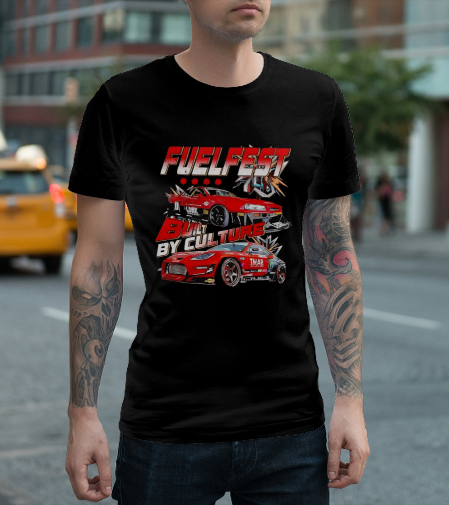 Fuelfest Built By Culture Red Racing Cars And Stars T-Shirt