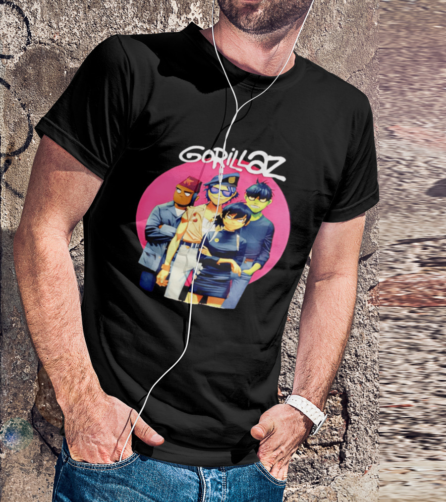 Gorillaz Cartoon Band Characters Group T-Shirt