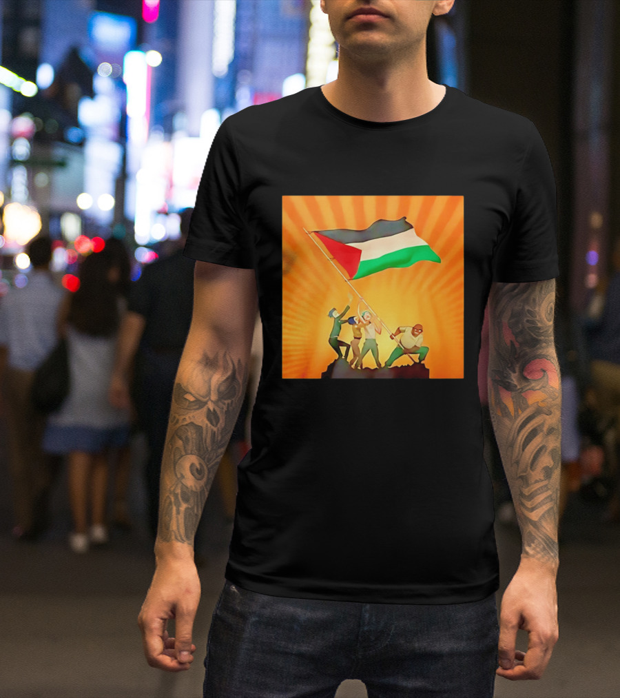Gorillaz X Together For Palestine Flag Raising T-Shirt