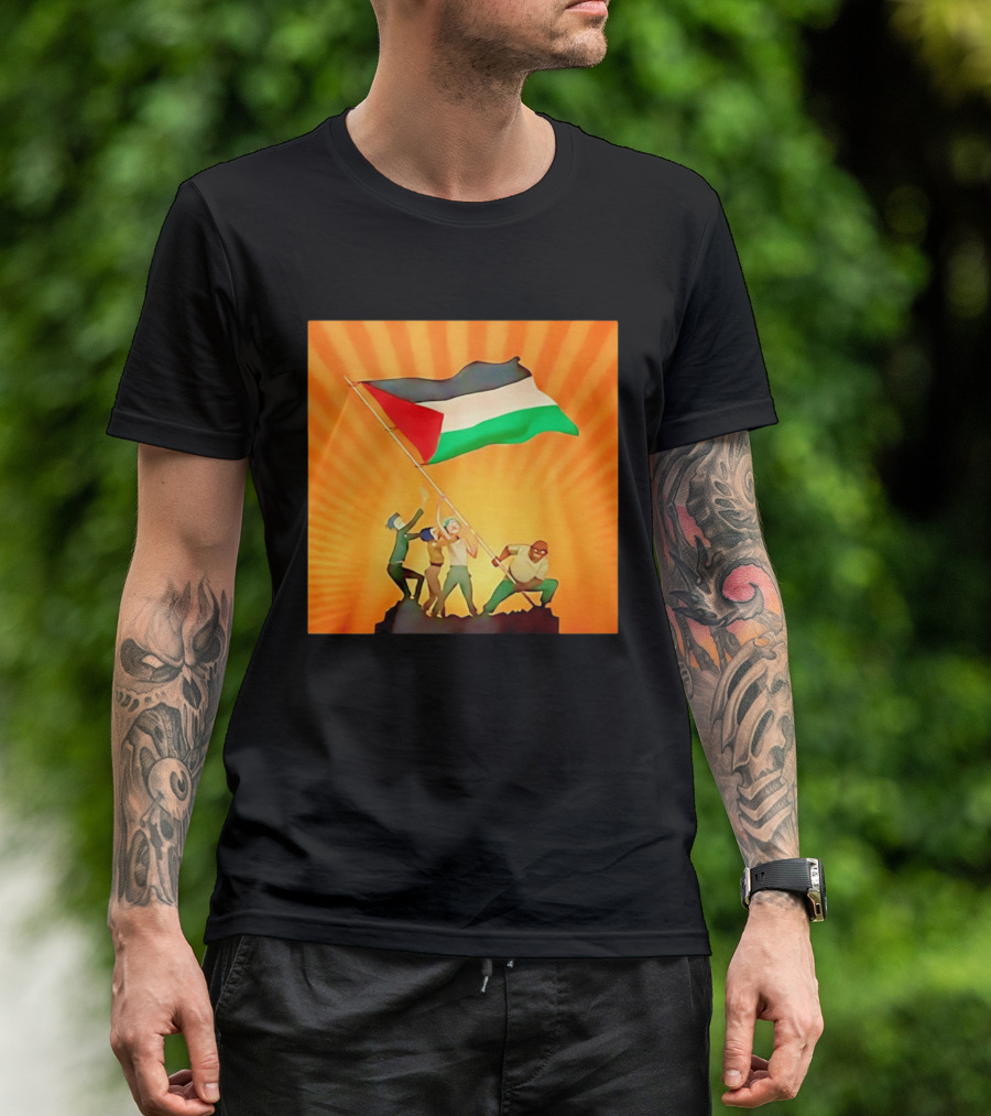 Gorillaz X Together For Palestine Flag Raising T-Shirt