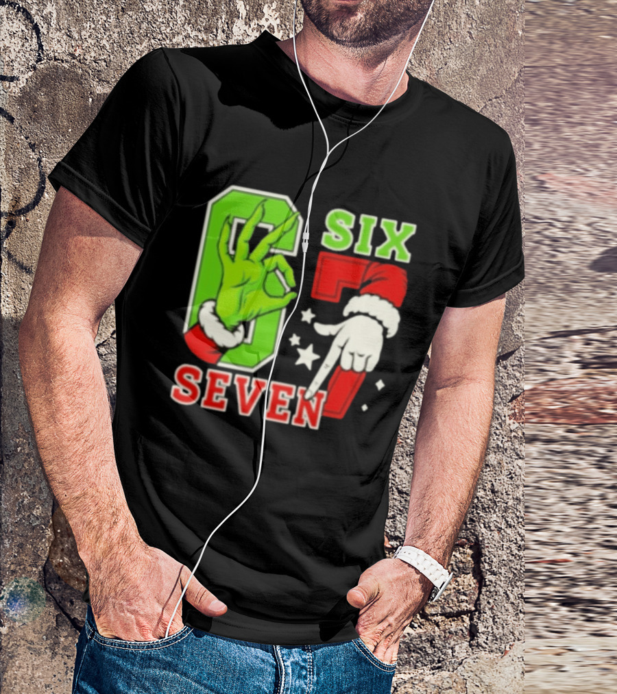 Grinch Santa 67 Six Seven Christmas TikTok Trending T-Shirt