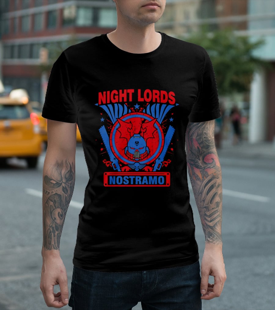 Night Lords Nostramo Crest Warp Chainsaw Iconography T-Shirt