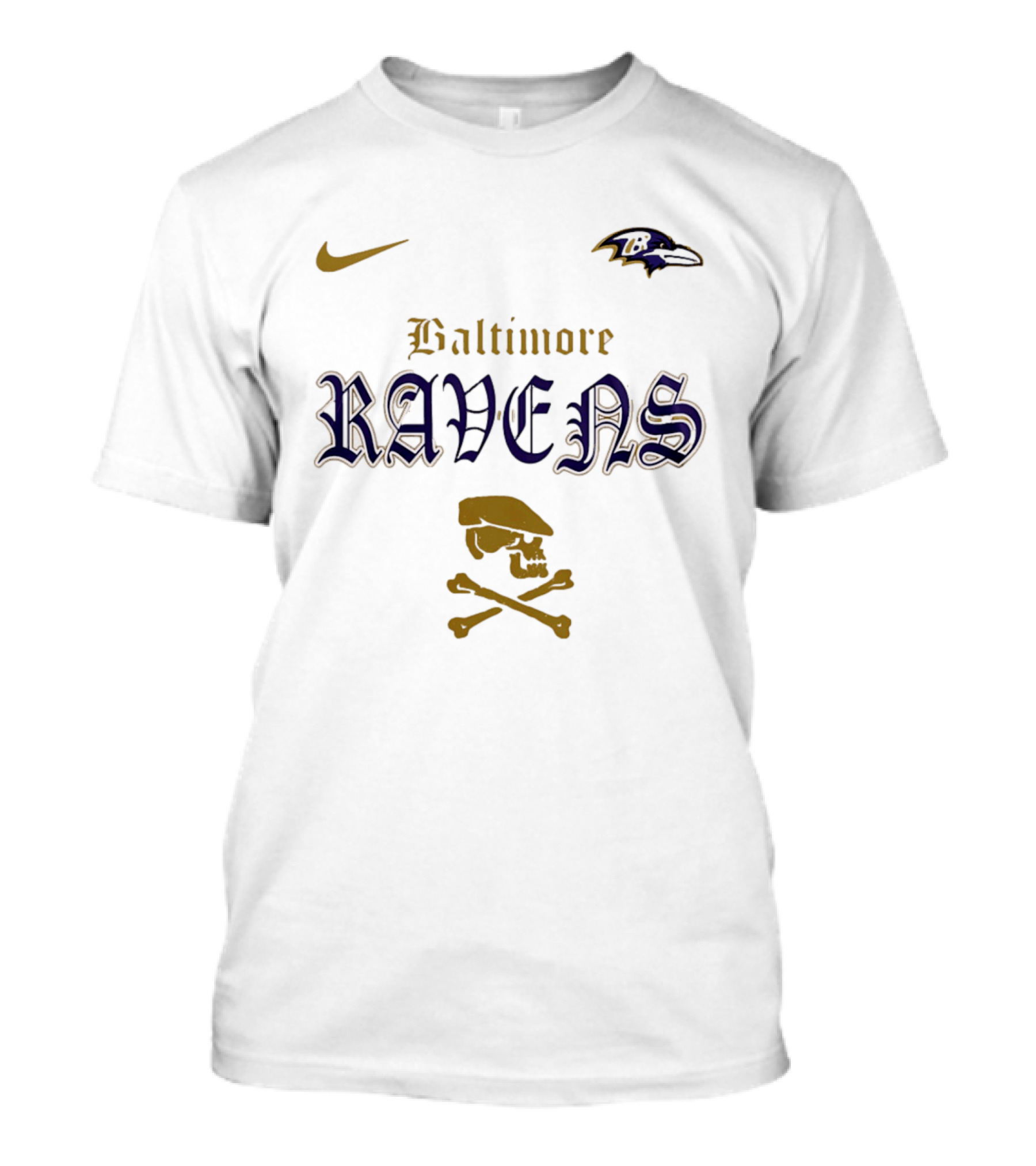 Baltimore Ravens Nike Dropkick Murphys Skull Crossbones Ravens T-Shirt