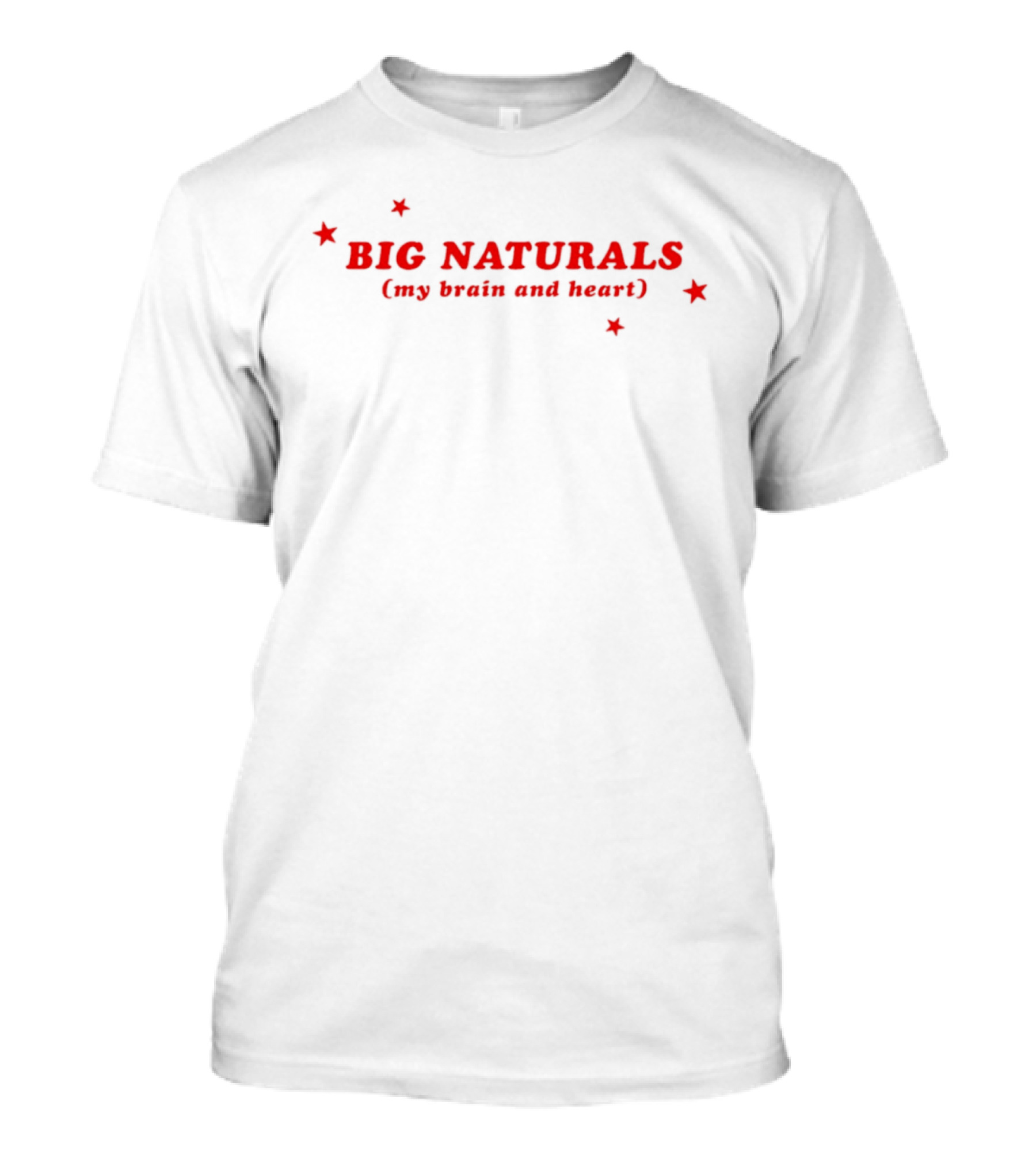 Big Naturals My Brain And Heart Stars Red T-Shirt