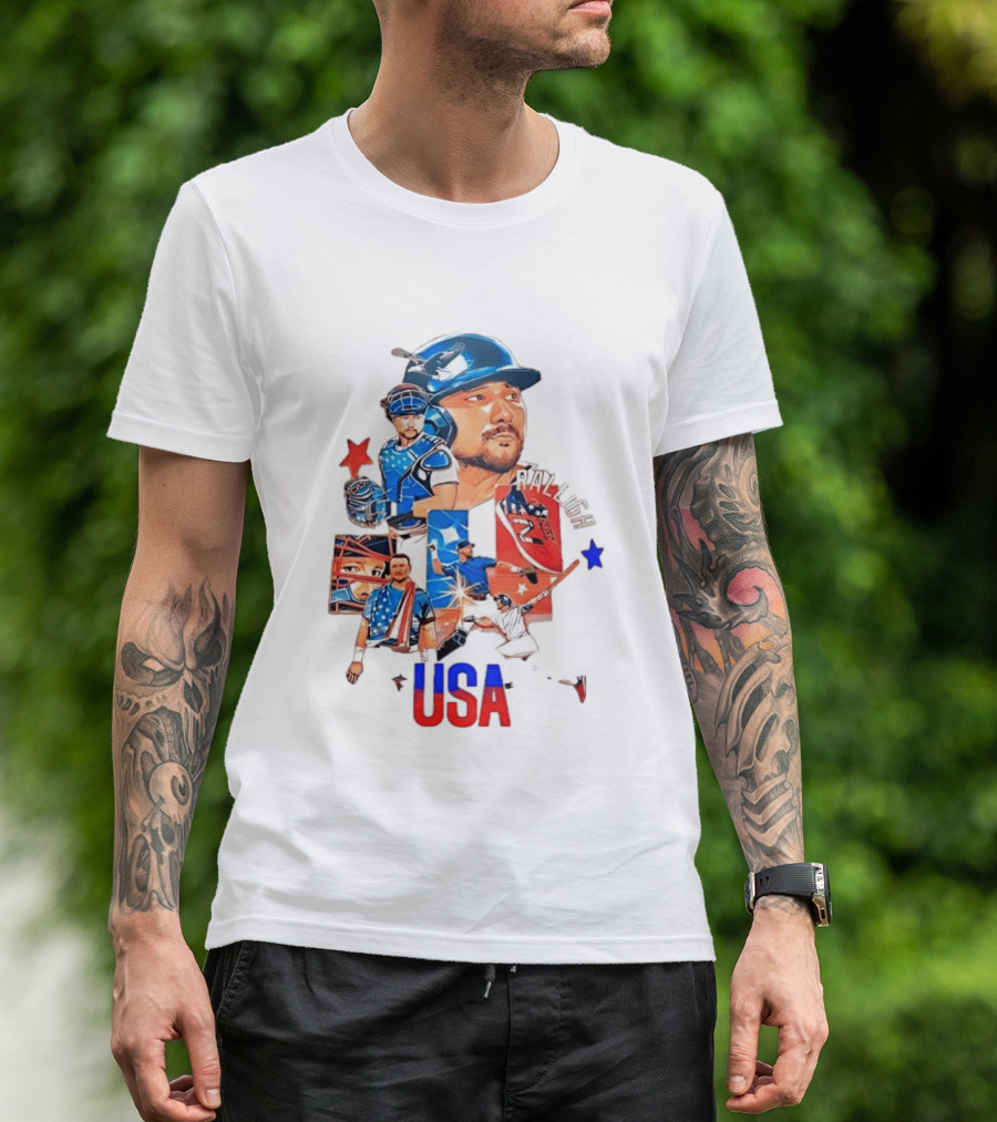 Cal Raleigh USA Baseball Tokyo Collage T-Shirt