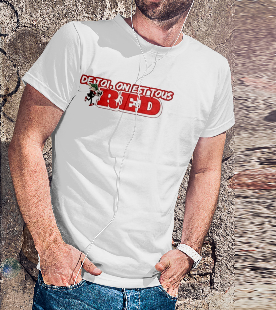 De Toi On Est Tous Red Baseball T-Shirt