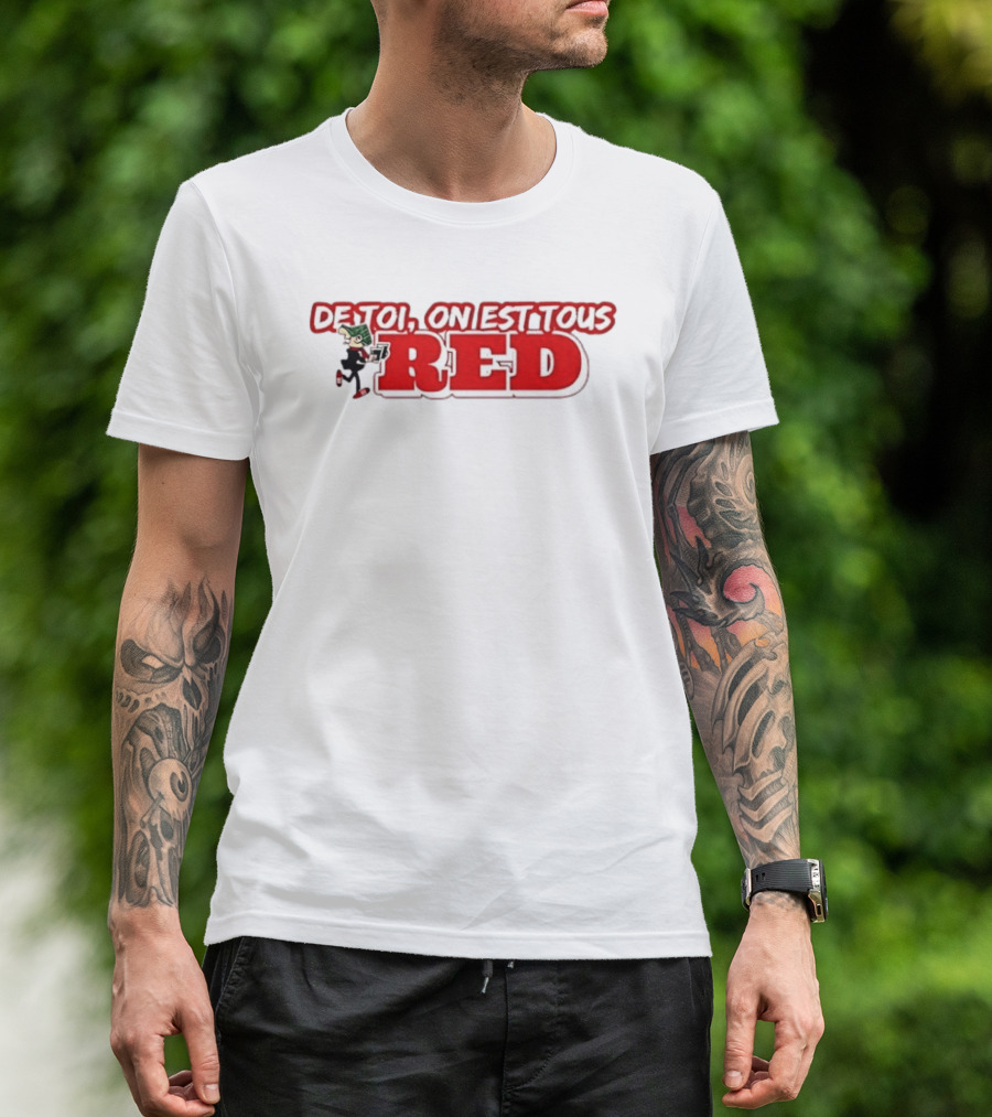 De Toi On Est Tous Red Baseball T-Shirt