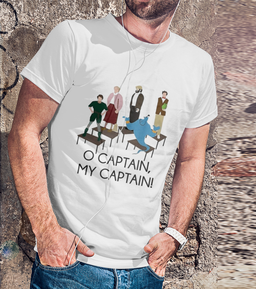 Dead Poets Society O Captain My Captain Characters On Desks T-Shirt