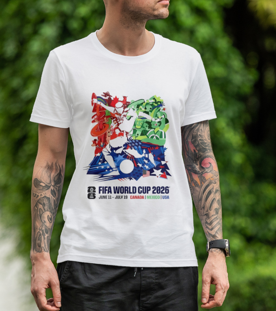 FIFA World Cup 2026 June 11 July 19 Canada Mexico USA T-Shirt