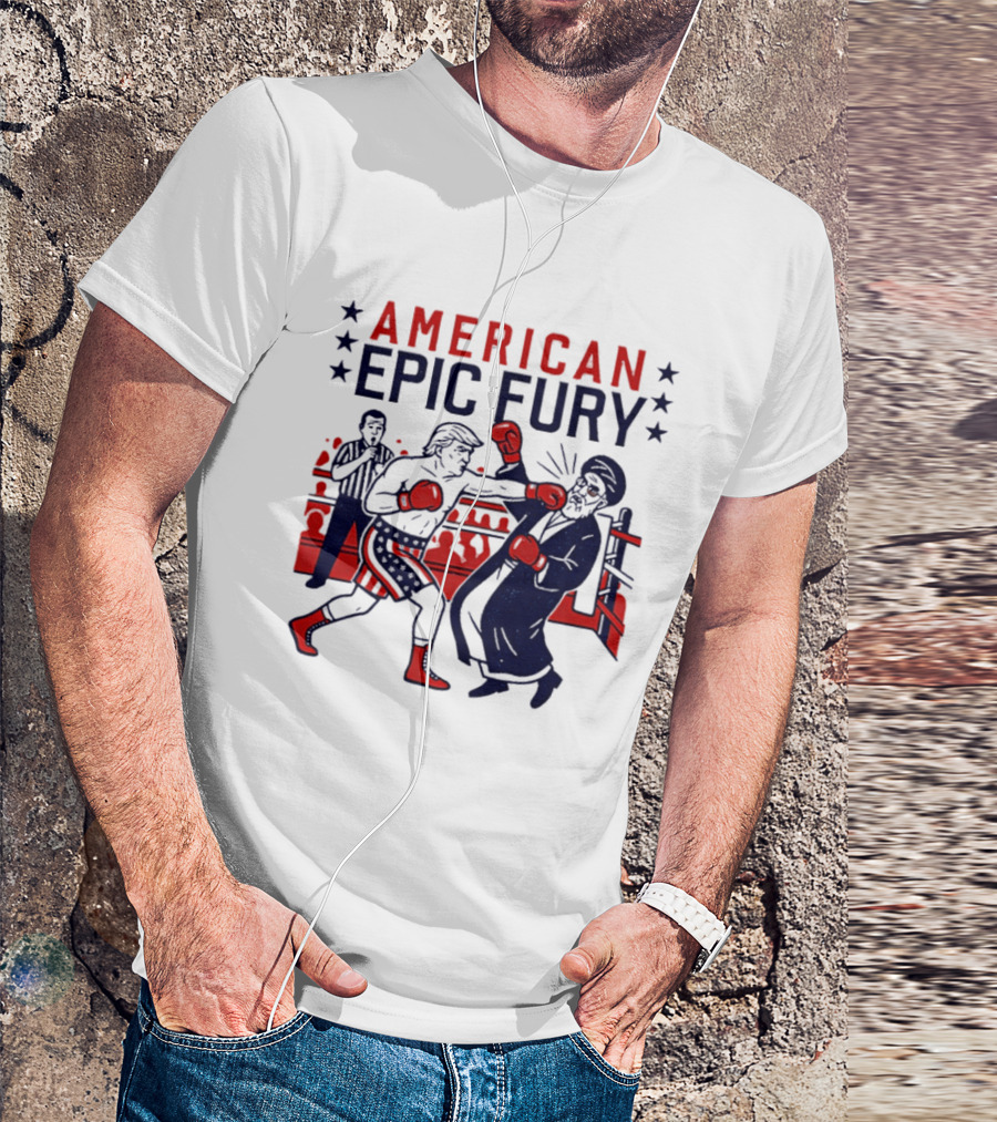 American Epic Fury Khamenei Vs Trump Boxing Showdown T-Shirt