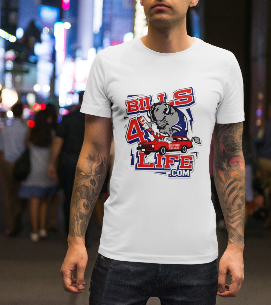 BILLS 4 LIFE COM Buffalo And Jumping Car T-Shirt
