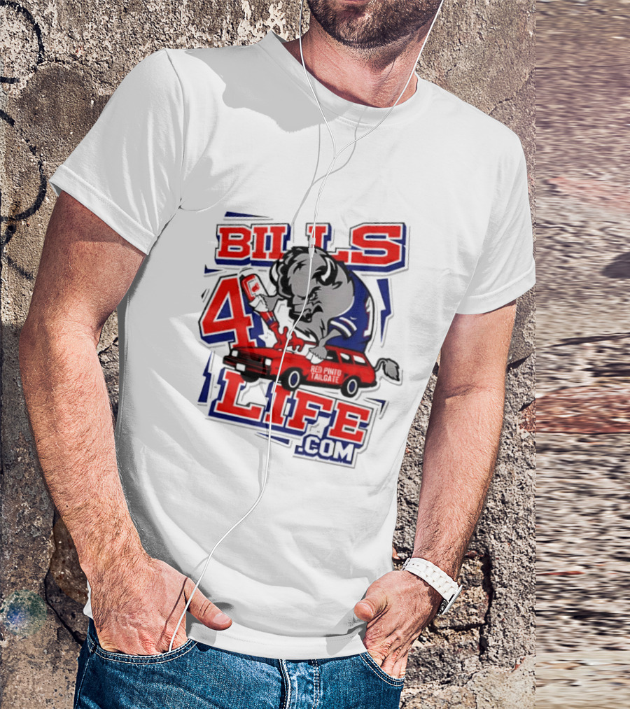 BILLS 4 LIFE COM Buffalo And Jumping Car T-Shirt