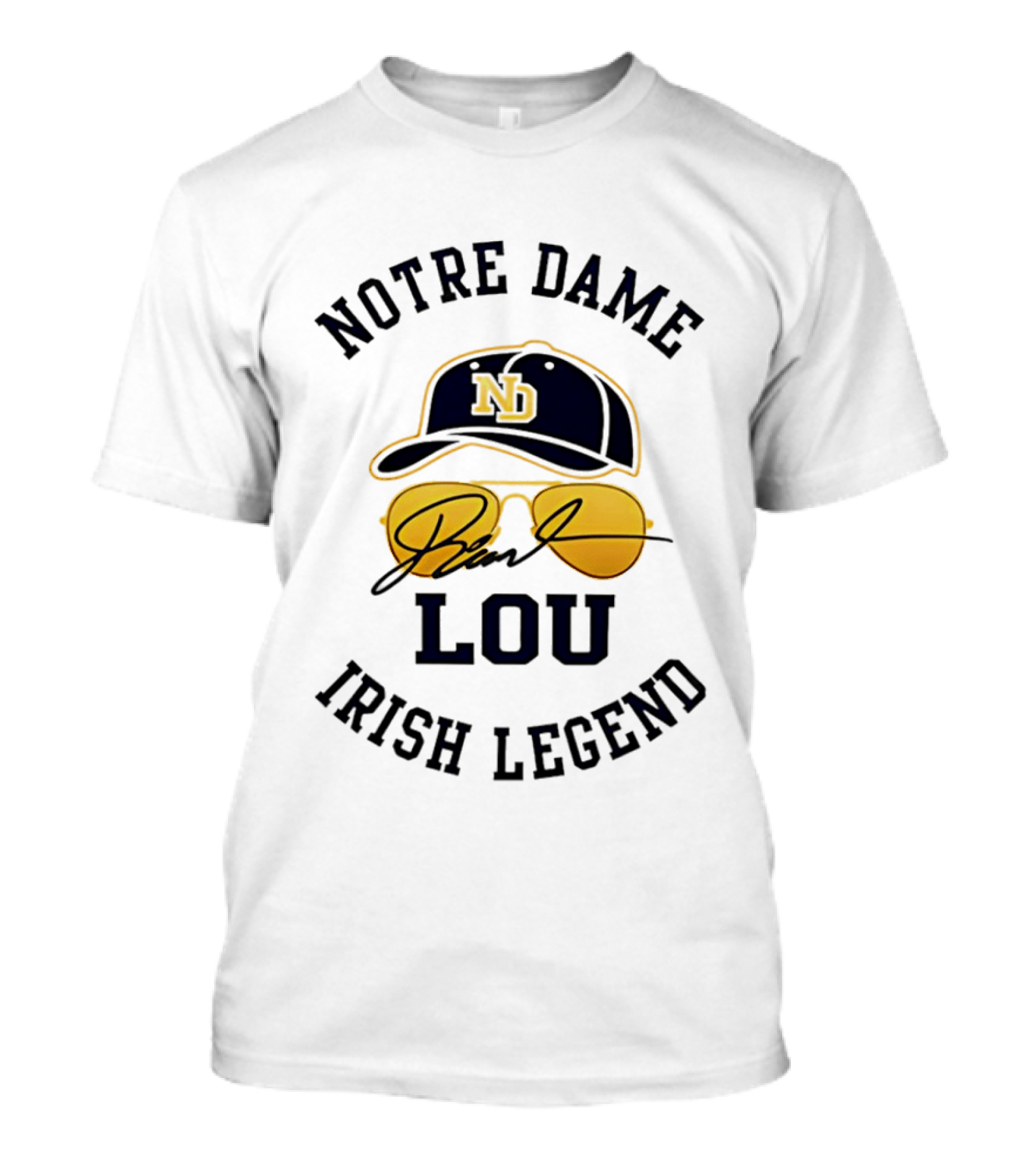 Notre Dame Irish Legend Lou Holtz ND Hat Signature T-Shirt