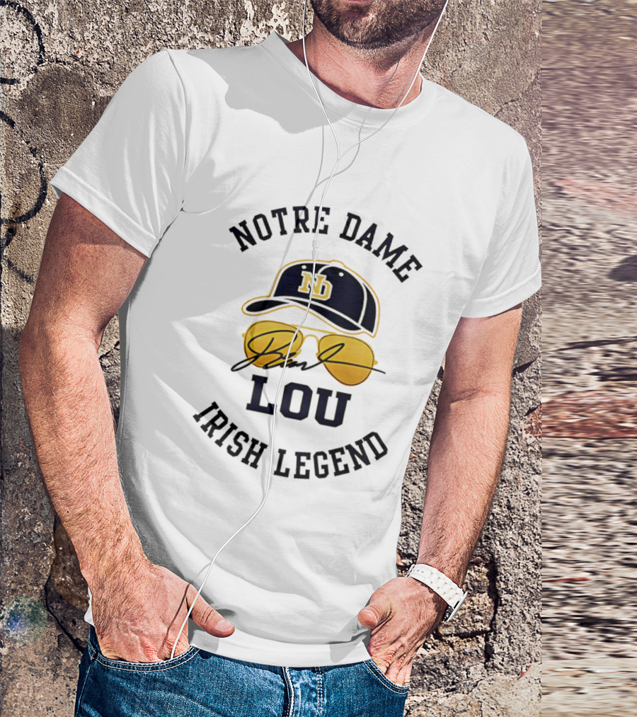 Notre Dame Irish Legend Lou Holtz ND Hat Signature T-Shirt