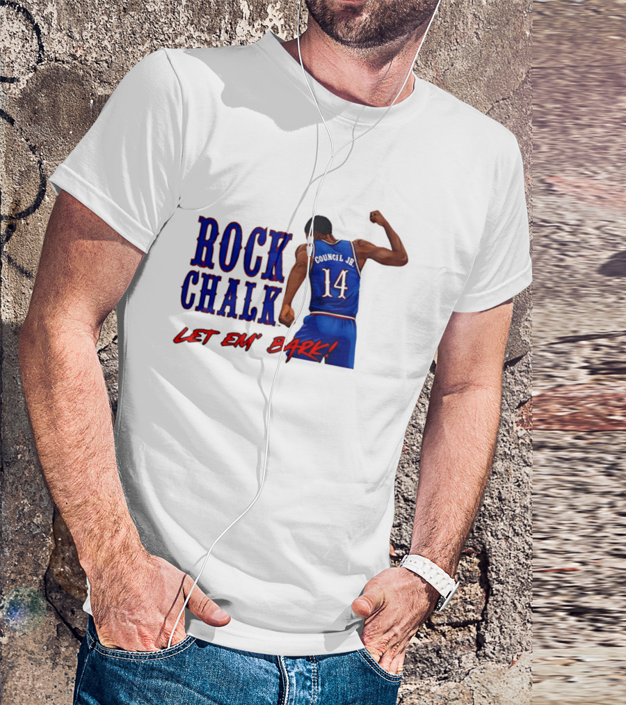 Rock Chalk Melvin Council Jr 14 Let Em' Bark T-Shirt