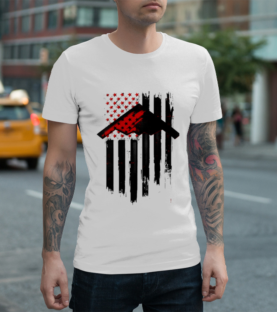 Sprit Carbon Onyx USA Flag Black Red Stars And Stripes T-Shirt