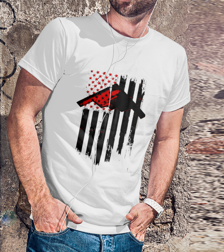 Sprit Carbon Onyx USA Flag Black Red Stars And Stripes T-Shirt