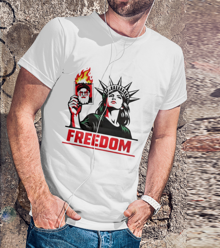 Statue Of Liberty Freedom Flame Sarcastic Political T-Shirt
