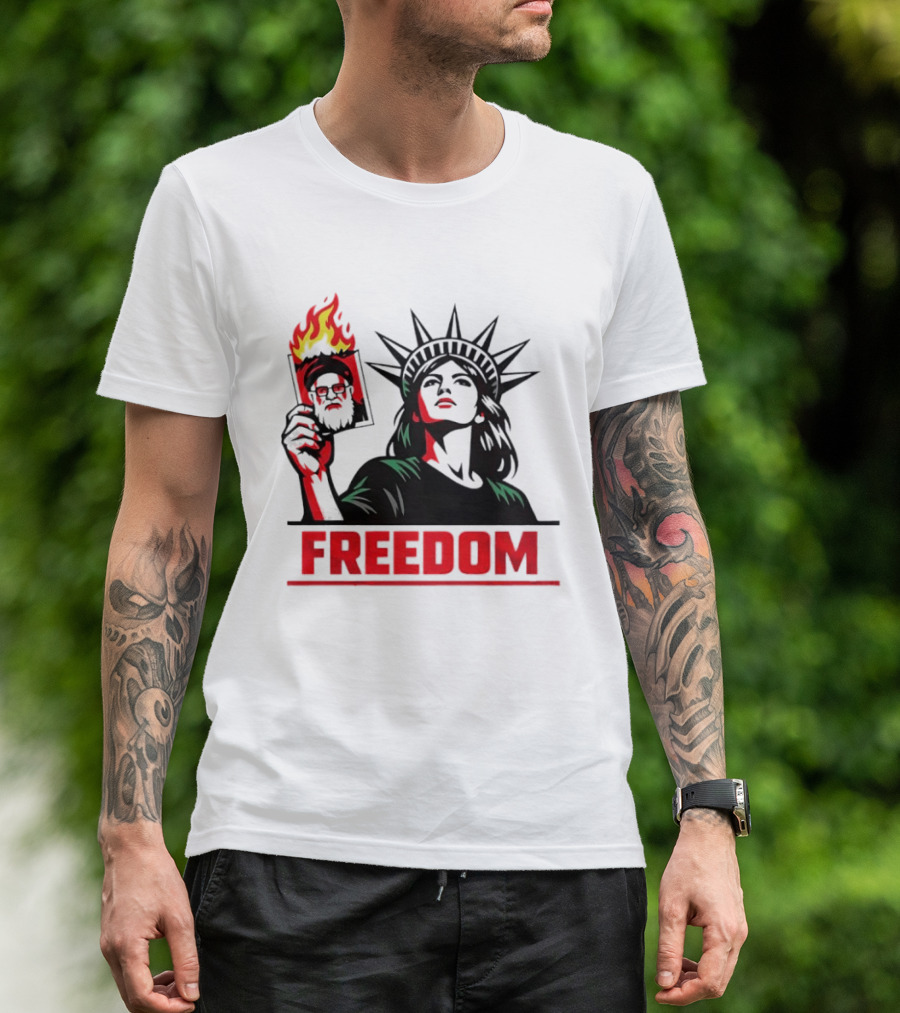 Statue Of Liberty Freedom Flame Sarcastic Political T-Shirt