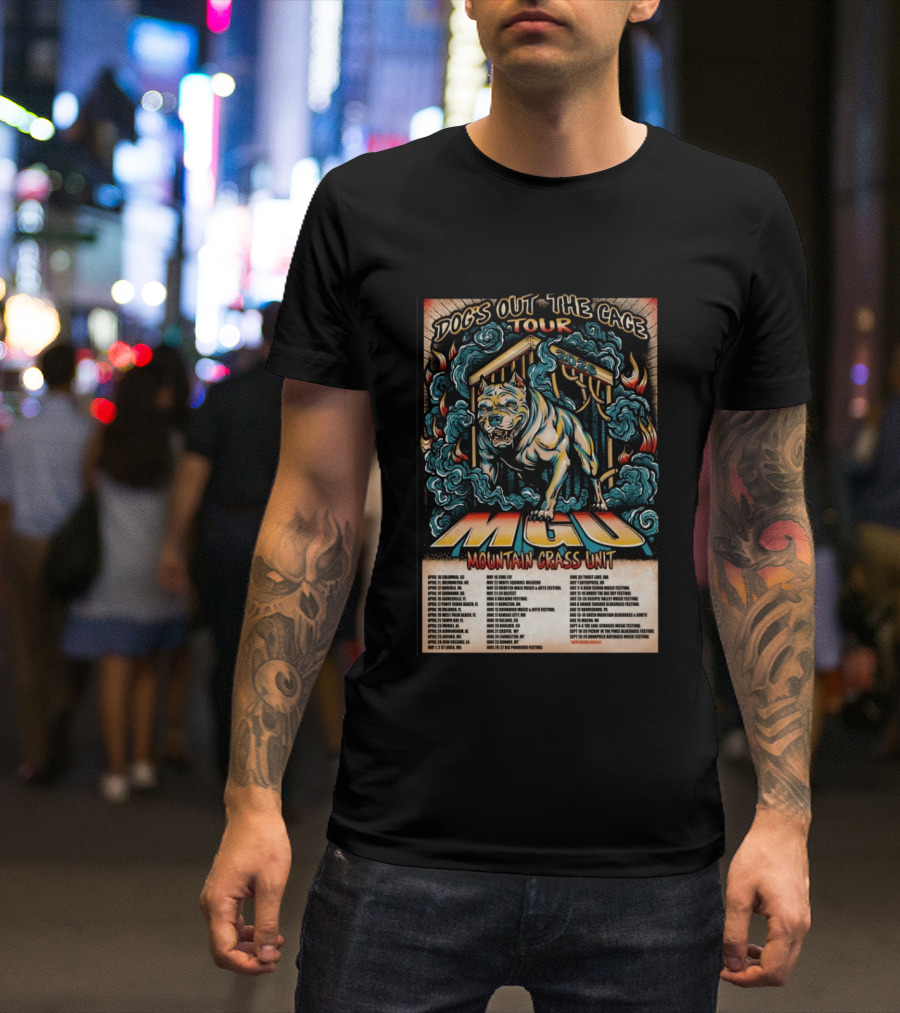 Dog's Out The Cage Tour 2026 Mountain Grass Unit MGU T-Shirt