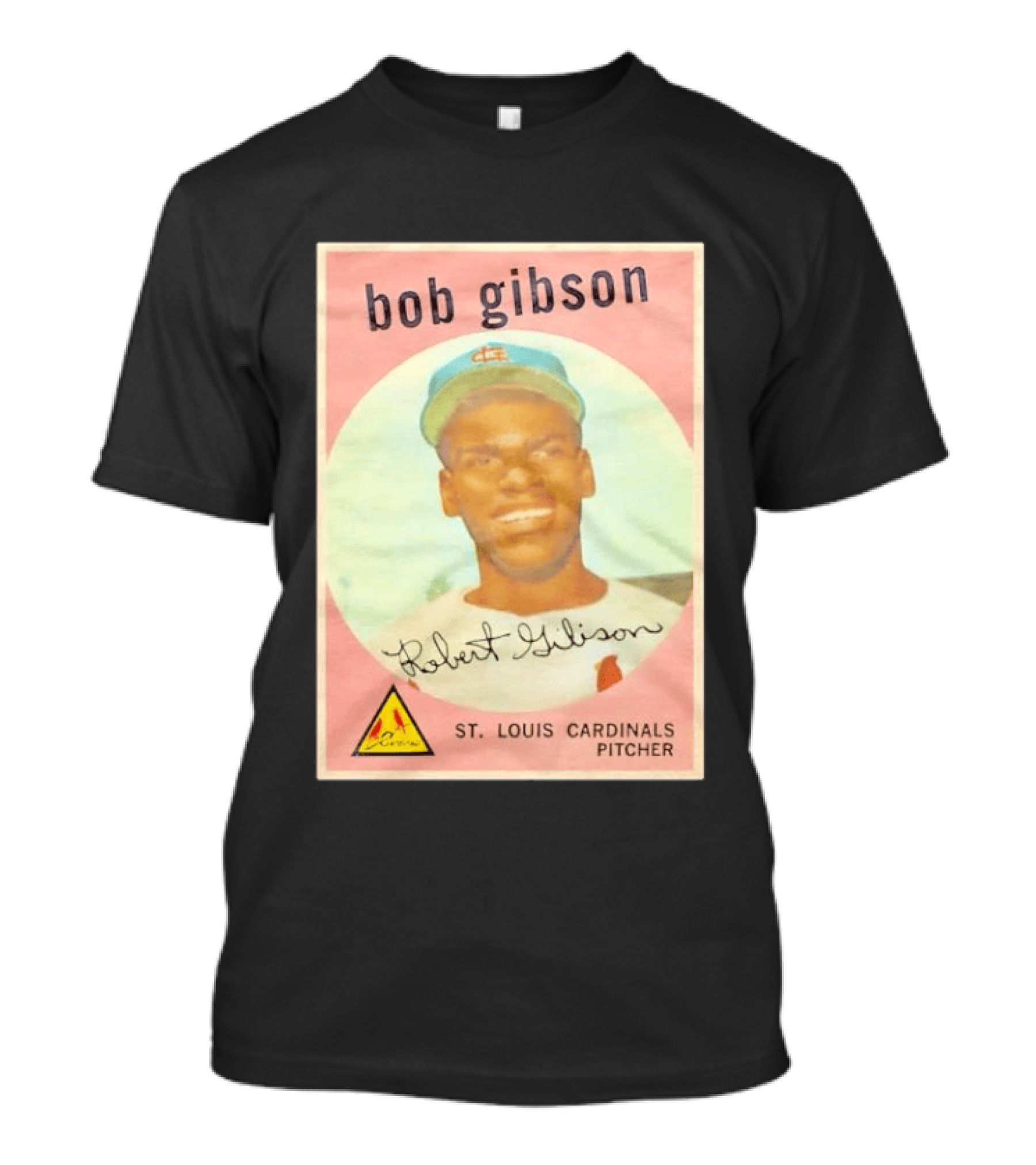 Bob Gibson 1959 St. Louis Cardinals Pitcher Vintage Topps Baseball Card T-Shirt