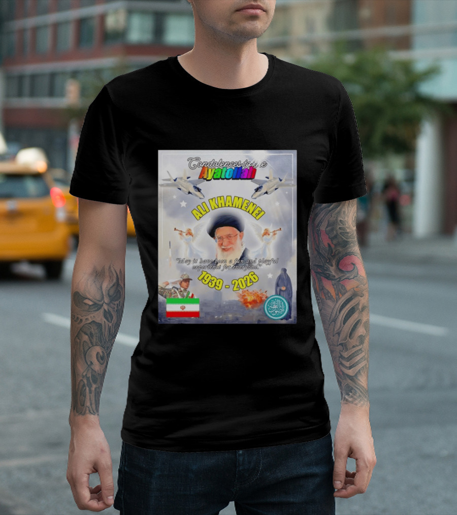 Condolences To The Ayatollah Ali Khamenei 1939 2026 Fun And Playful Experience For Everyone T-Shirt