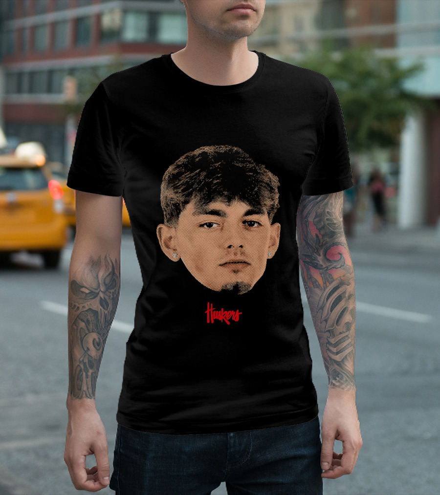 Connor Essegian Huskers Big Head Nebraska Cornhuskers T-Shirt