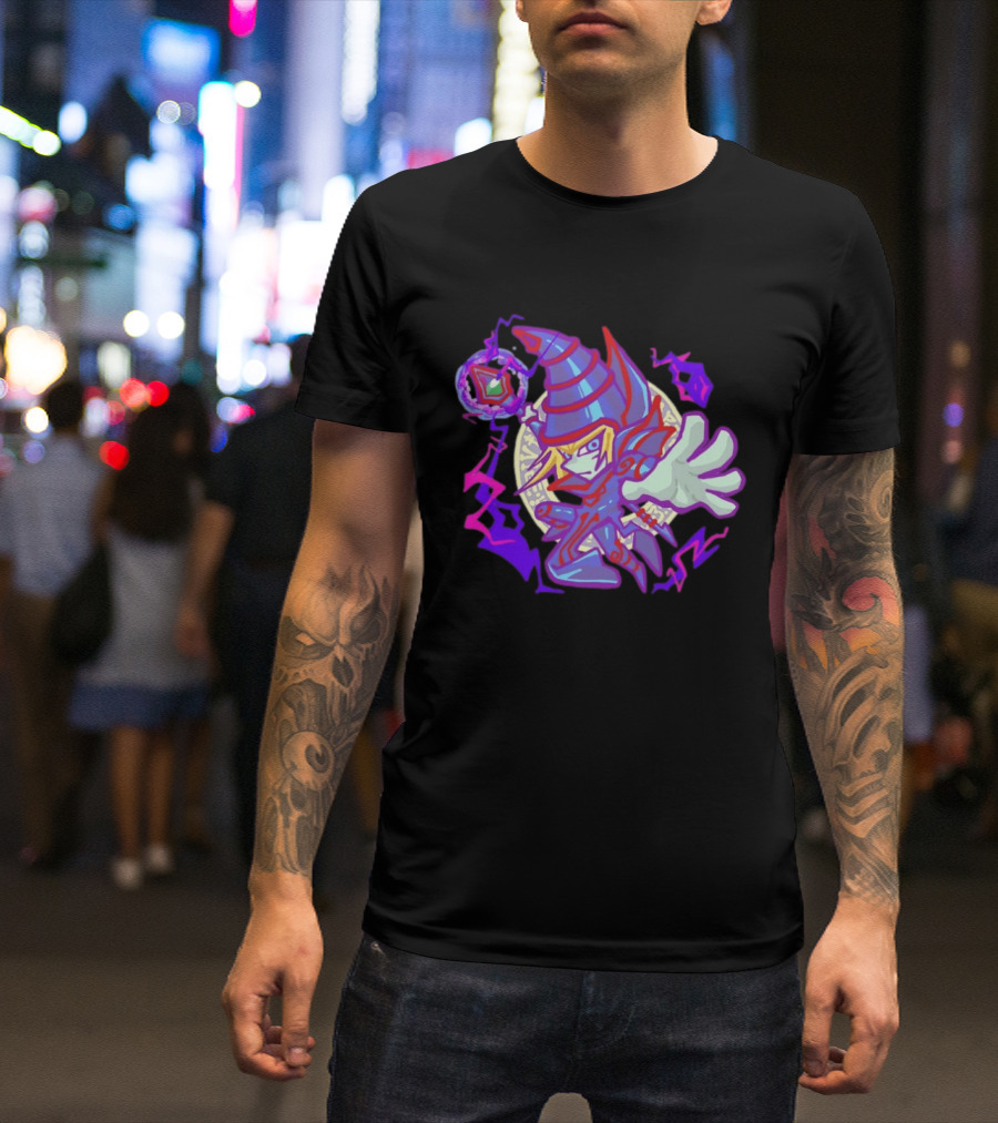 Dark Magician Yu Gi Oh Chibi Style Illustration Mystic Energy Sphere T-Shirt