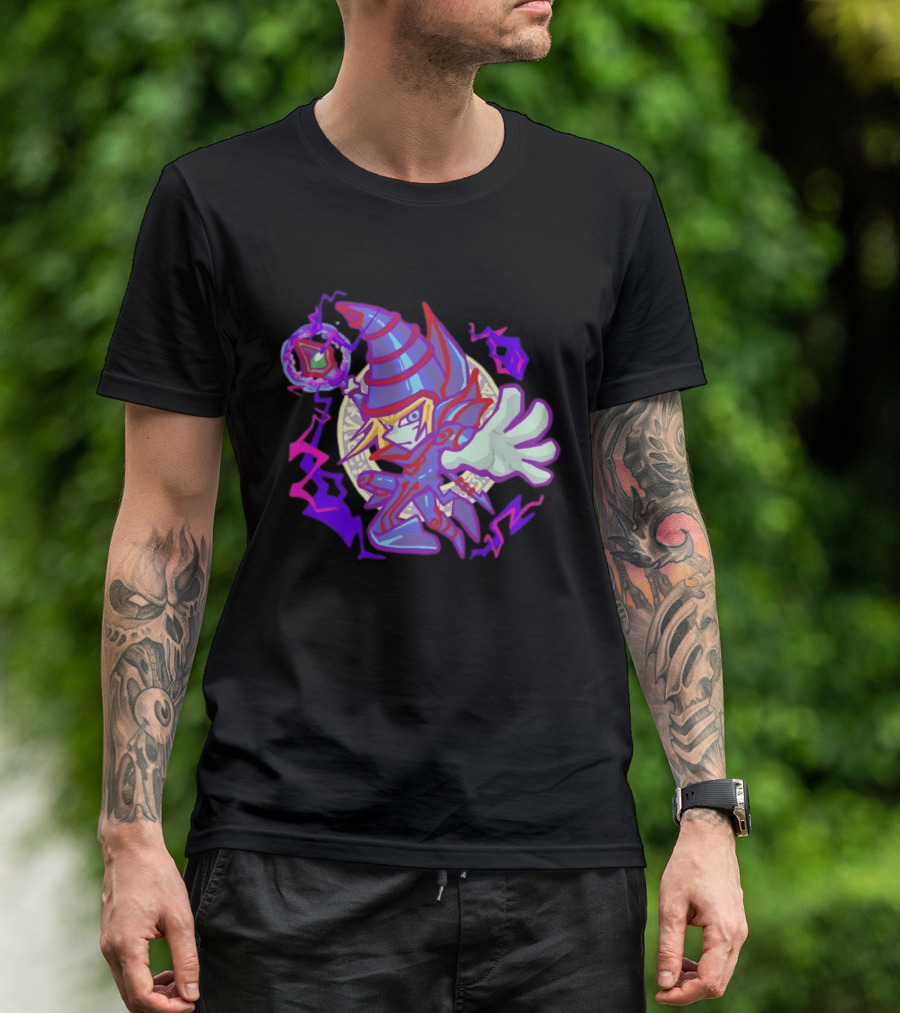 Dark Magician Yu Gi Oh Chibi Style Illustration Mystic Energy Sphere T-Shirt