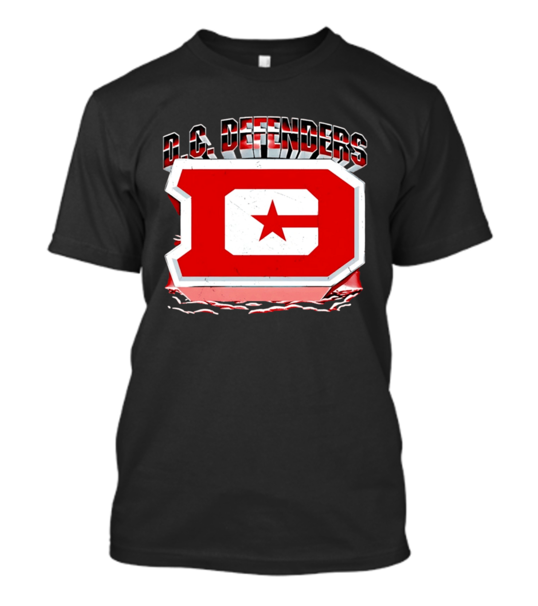 DC Defenders UFL Large Red Iconic Star T-Shirt