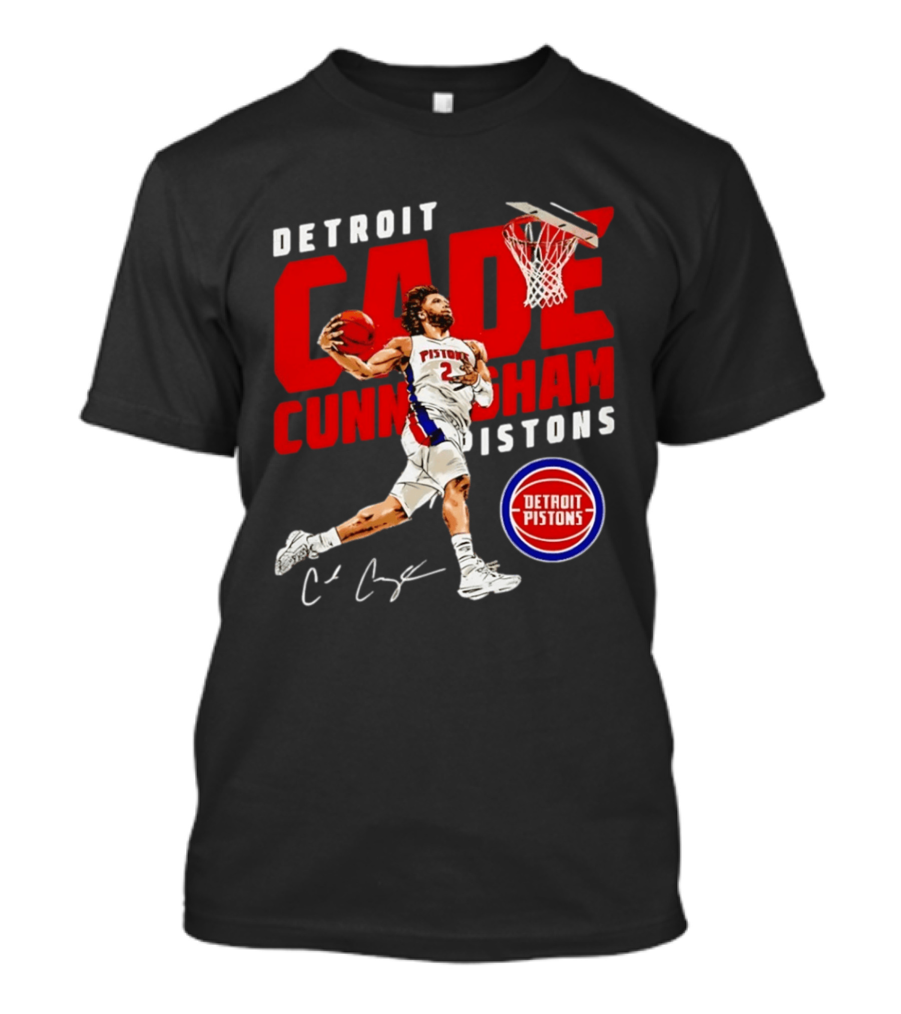 Detroit Pistons Cade Cunningham Windmill Dunk T-Shirt